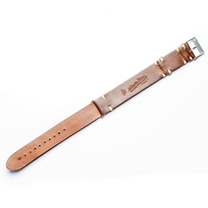 Military Leather  Brown Italian Watch Band - Military Watch Strap- Milano Straps