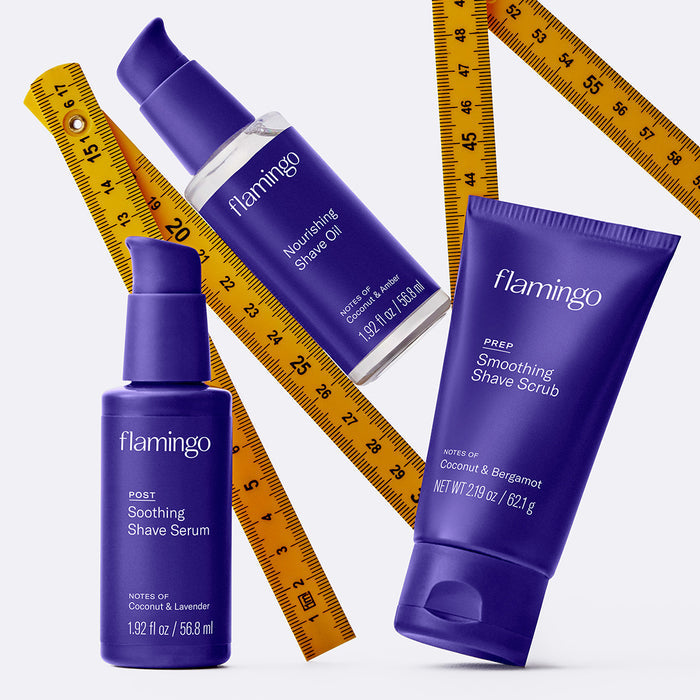 Mini Glow Trio products with tape measures on a white background.