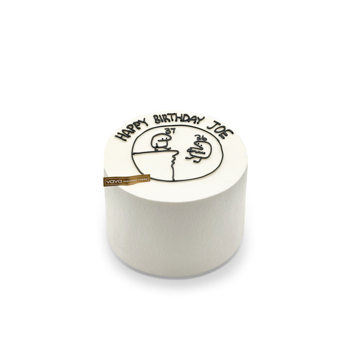VaVa Designer Cakes Minimalist Doodle Message Chiffon Cake - Clean, Modern & Quietly Playful