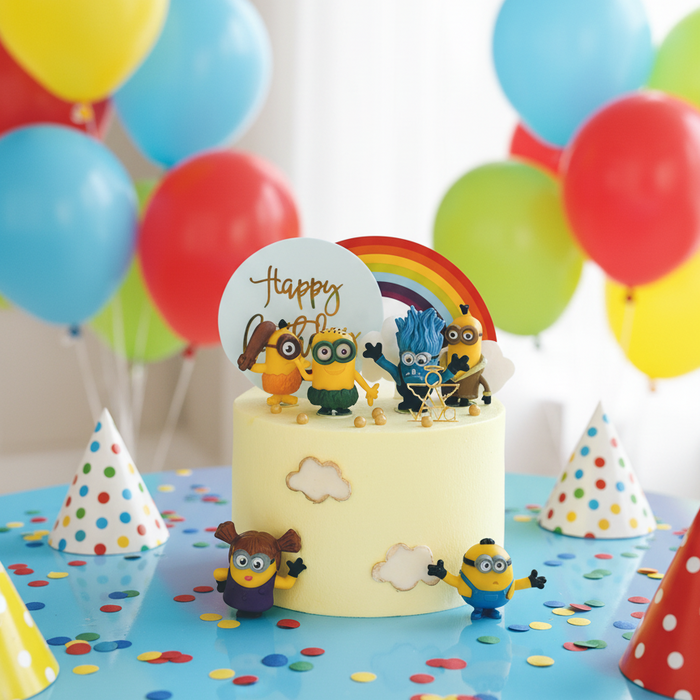 VaVa Designer Cakes Minions Rainbow Party Cake – Go Bananas for Celebration!