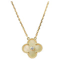 [MIRA]CLOVER 15MM DIAMOND GOLD MOTHER OF PEARL NECKLACE