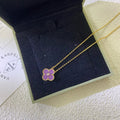 [MIRA]CLOVER 15MM DIAMOND  PURPLE VIOLET NECKLACE