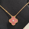 [MIRA]CLOVER 15MM DIAMOND RHODONITE NECKLACE