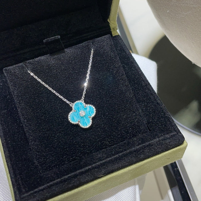[MIRA]CLOVER 15MM DIAMOND SVRES PORCELAIN  NECKLACE SILVER