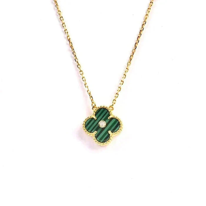 [MIRA]CLOVER 15MM DIAMOND TURQUOISE NECKLACE