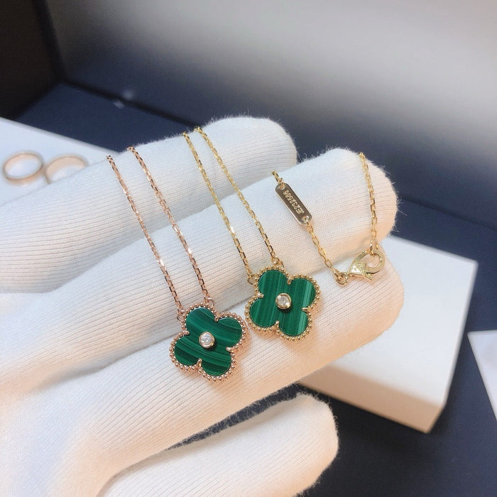 [MIRA]CLOVER 15MM DIAMOND TURQUOISE NECKLACE
