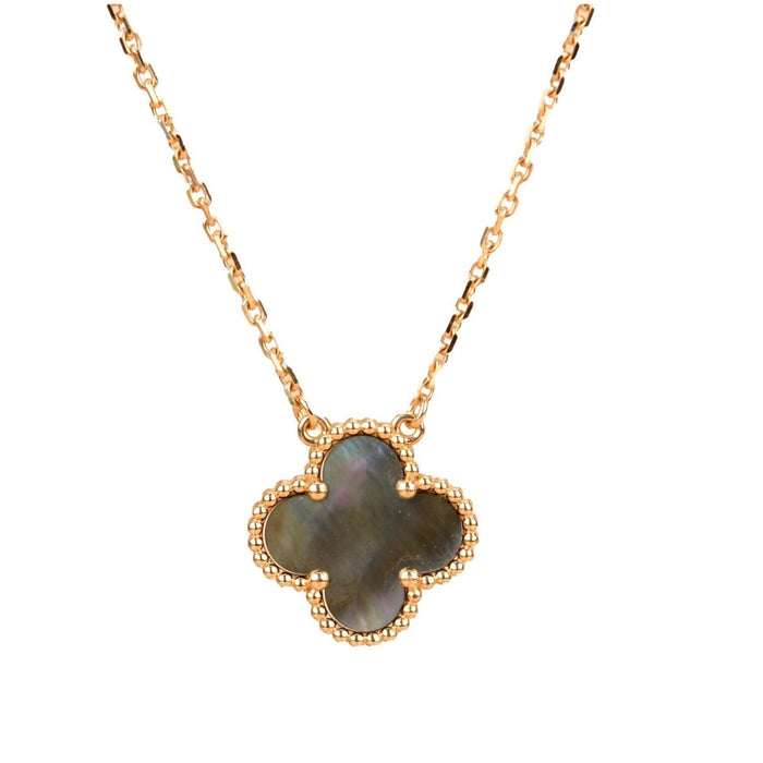 [MIRA]CLOVER 15MM  GRAY MOTHER OF PEARL NECKLACE