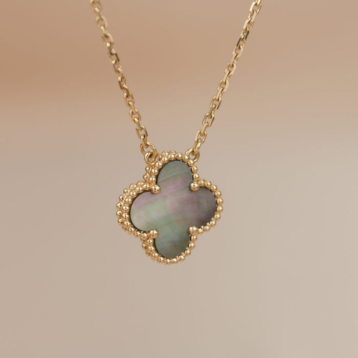 [MIRA]CLOVER 15MM  GRAY MOTHER OF PEARL NECKLACE