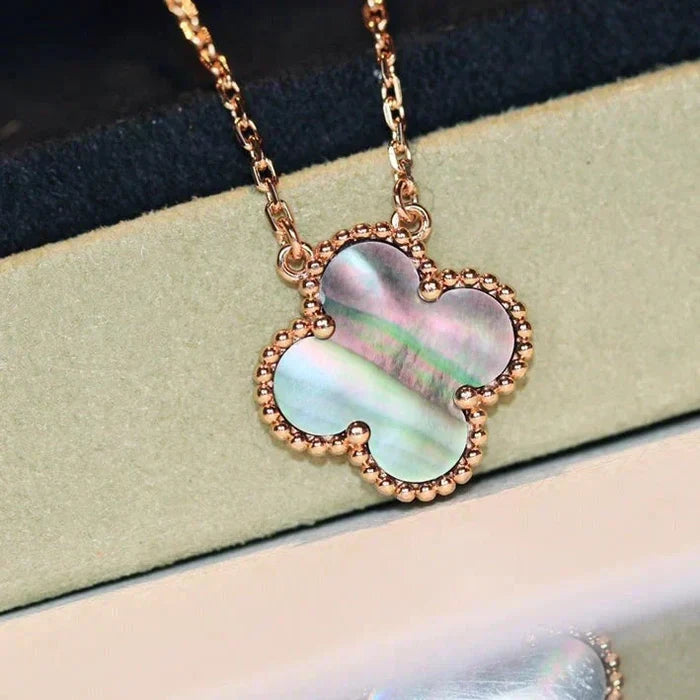 [MIRA]CLOVER 15MM  GRAY MOTHER OF PEARL NECKLACE