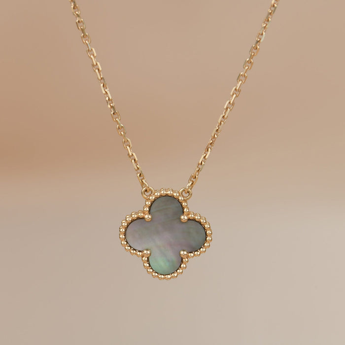 [MIRA]CLOVER 15MM  GRAY MOTHER OF PEARL NECKLACE