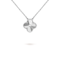 [MIRA]CLOVER 15MM LASER NECKLACE SILVER