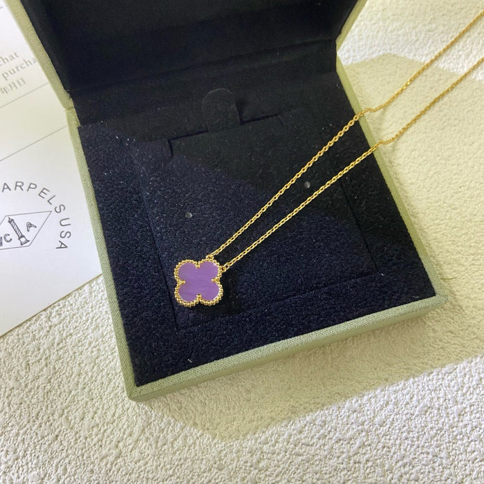 [MIRA]CLOVER 15MM  PURPLE VIOLET NECKLACE