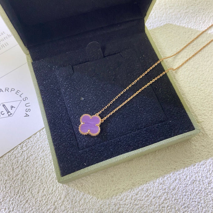 [MIRA]CLOVER 15MM  PURPLE VIOLET NECKLACE