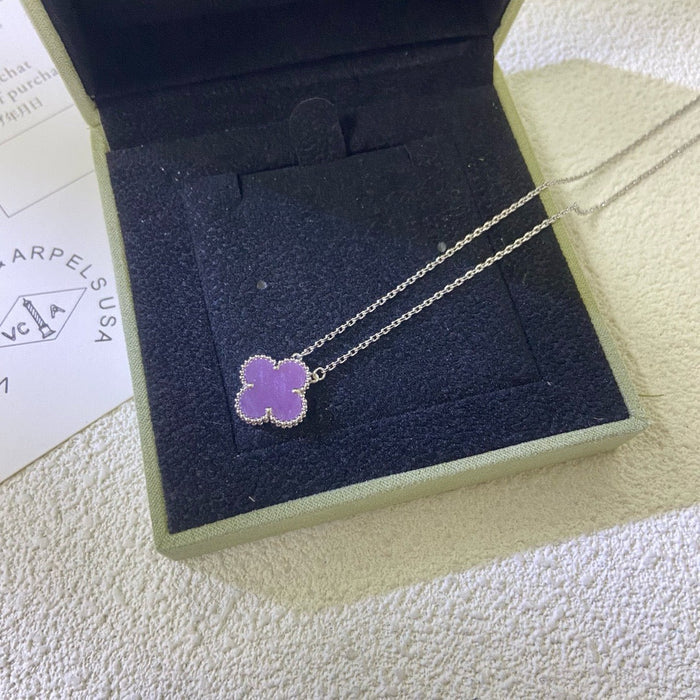 [MIRA]CLOVER 15MM  PURPLE VIOLET NECKLACE