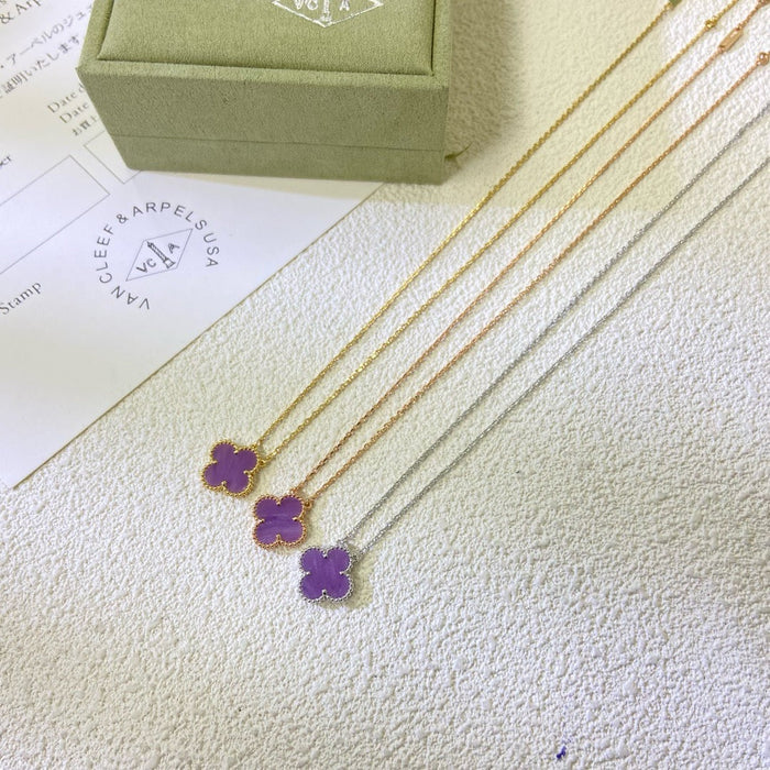 [MIRA]CLOVER 15MM  PURPLE VIOLET NECKLACE