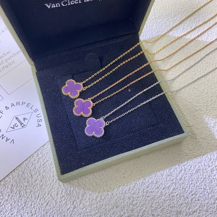 [MIRA]CLOVER 15MM  PURPLE VIOLET NECKLACE