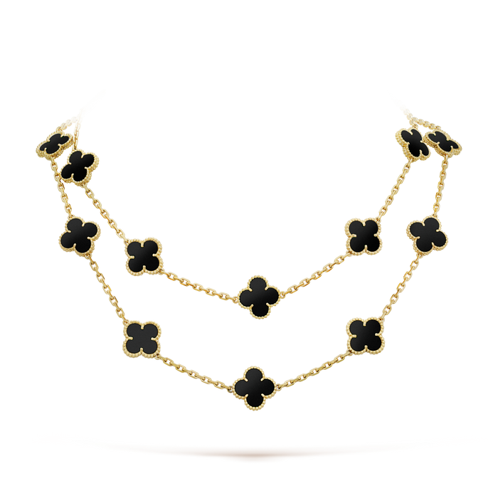 [MIRA]CLOVER 20 MOTIFS ONYX NECKLACE