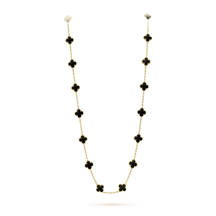 [MIRA]CLOVER 20 MOTIFS ONYX NECKLACE