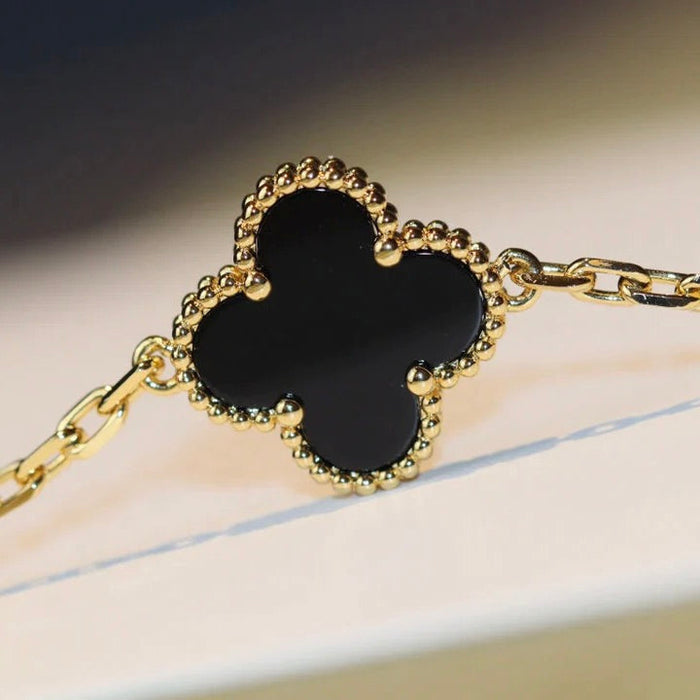 [MIRA]CLOVER 20 MOTIFS ONYX NECKLACE