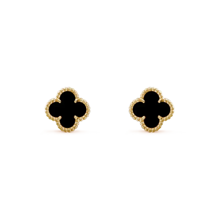 [MIRA]CLOVER MINI 9.5MM BLACK MOP EARRINGS