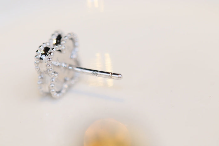 [MIRA]CLOVER MINI TURQUOISE SILVER STUD EARRINGS