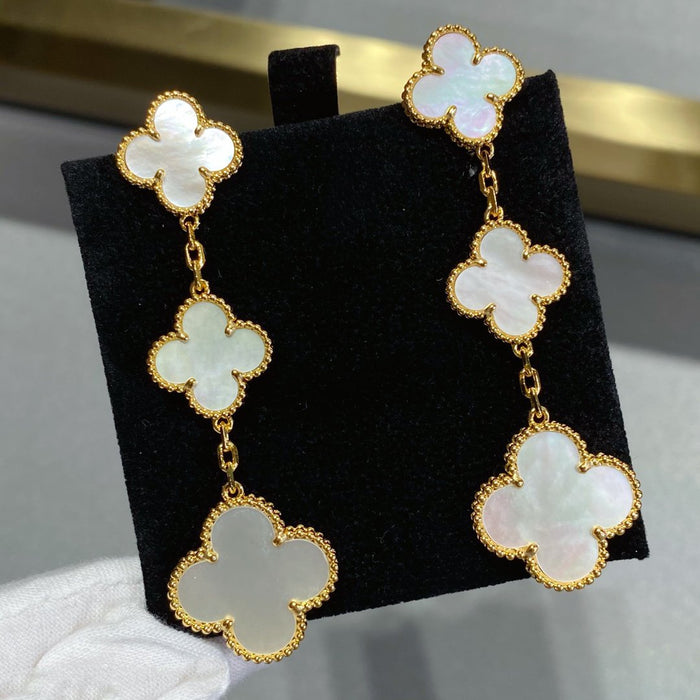 [MIRA]CLOVER MOP 3 MOTIFS GOLD EARRINGS