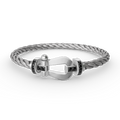 [MIRA]FORCE LARGE HORSESHOE BLACK DIAMOND BRACELET SILVER