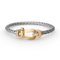 [MIRA]FORCE LARGE HORSESHOE HALF DIAMOND BRACELET GOLD