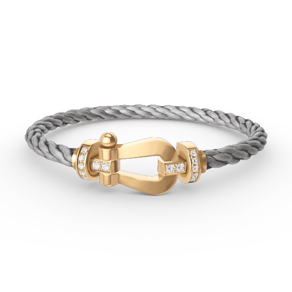 [MIRA]FORCE LARGE HORSESHOE HALF DIAMOND BRACELET GOLD