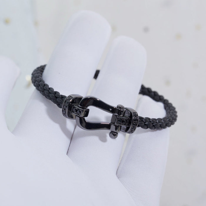[MIRA]FORCE LARGE SERIES HORSESHOE BLACK SAMURAI BRACELET