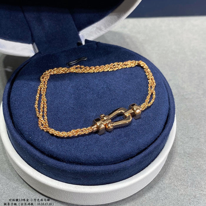 [MIRA]FORCE SMALL HORSESHOE  DIAMOND CHAIN ROPE BRACELET
