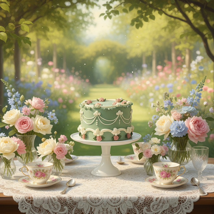 VaVa Designer Cakes Monet’s Garden Cake – A Pastel Dream of Art and Elegance