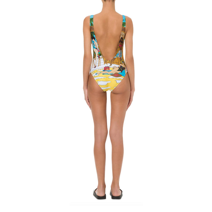 Moschino Swim Beach Bar Print Swimsuit - WOMEN CLOTHING - Moschino Swim - T.Luxy