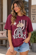 Necks Checkered Pants Tee