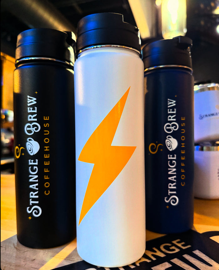 New Strange Brew Logo Travel Flasks!