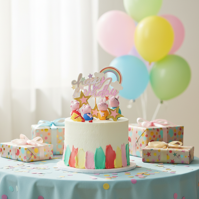VaVa Designer Cakes Peppa Pig Rainbow Birthday Cake – Whimsical Celebration Delight