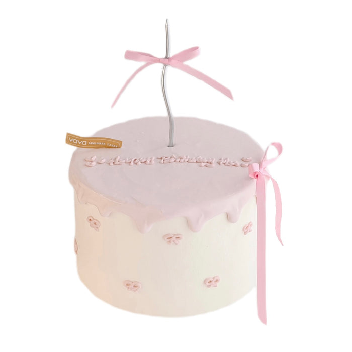 VaVa Designer Cakes Pink Ribbon Drip Chiffon Cake – A Sweet Touch of Grace and Whimsy
