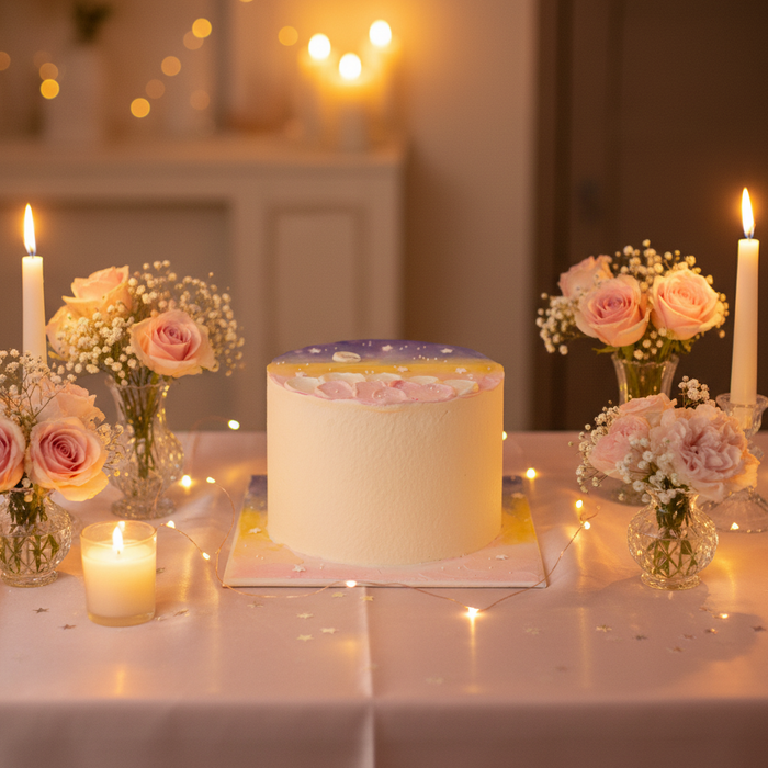 VaVa Designer Cakes Pink Starry Night Cake – Dreamy Galaxy-Inspired Celebration