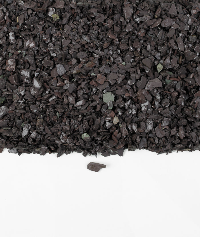 Wet plum and blue slate mini mulch