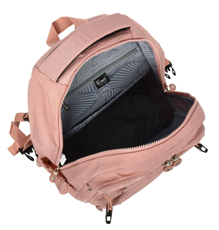 Polyester Lightweight Multi-Compartment Travel Work Laptop Backpack – Dalewant Pink