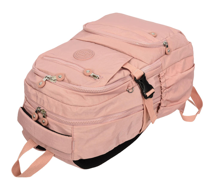Polyester Lightweight Multi-Compartment Travel Work Laptop Backpack – Dalewant Pink