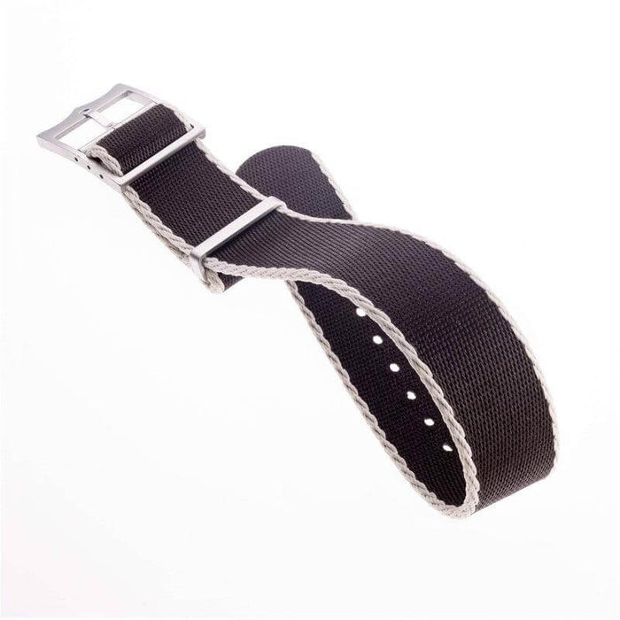 Eco-Friendly Nylon Military  Watch Strap Brown Ecru- Single Pass - Recycled Military Watch Straps- Milano Straps