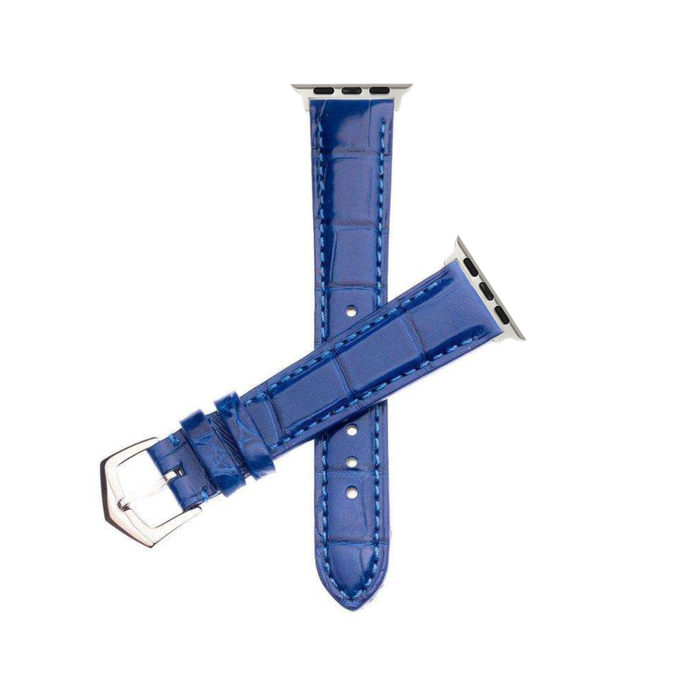 Premium Millennium Blue Alligator Apple Watch Strap