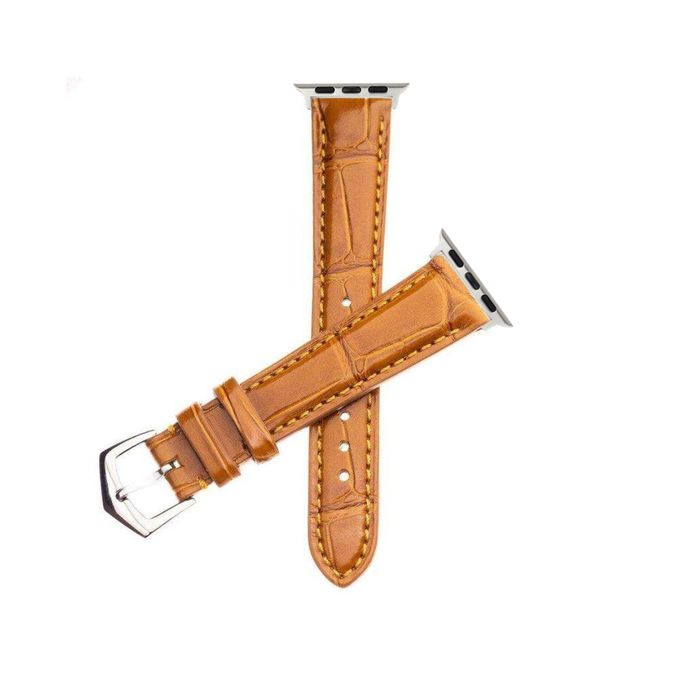 Premium Millennium Cognac Alligator Apple Watch Strap
