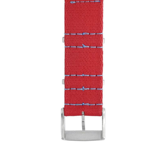 Eco-Friendly Nylon Military Watch Strap -  Red Light Blue Stitches - Recycled NATO straps- Milano Straps