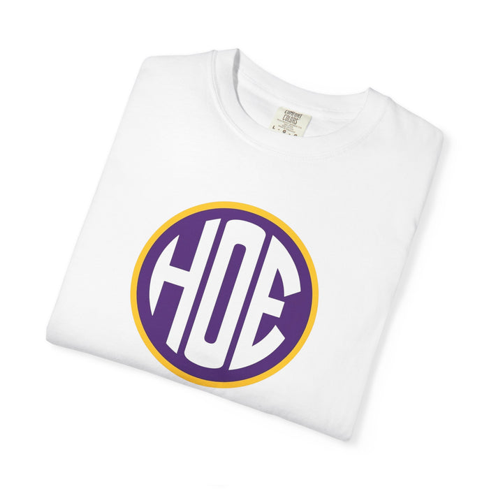 Purple & Yellow HOE Unisex T-Shirt (Happiness Over Everything)