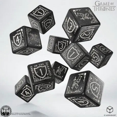 Q-Workshop: Game of Thrones. Night's Watch 10xD6 Dice Set Dice Sets Q-Workshop