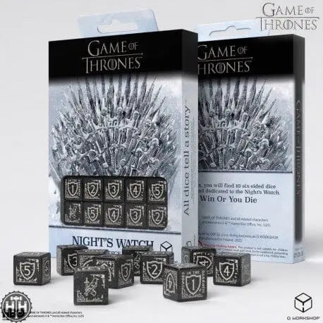 Q-Workshop: Game of Thrones. Night's Watch 10xD6 Dice Set Dice Sets Q-Workshop