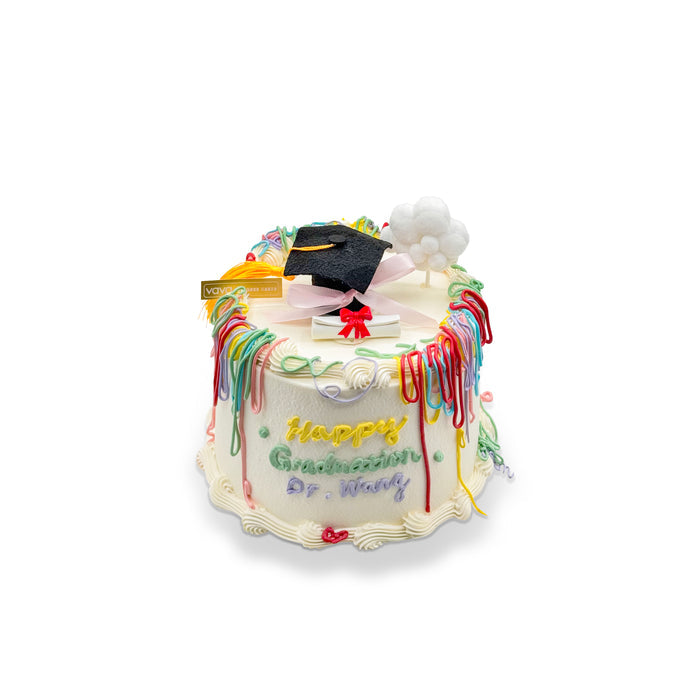 VaVa Designer Cakes Rainbow Confetti Graduation Cap Chiffon Cake – Celebrate The Big Milestone