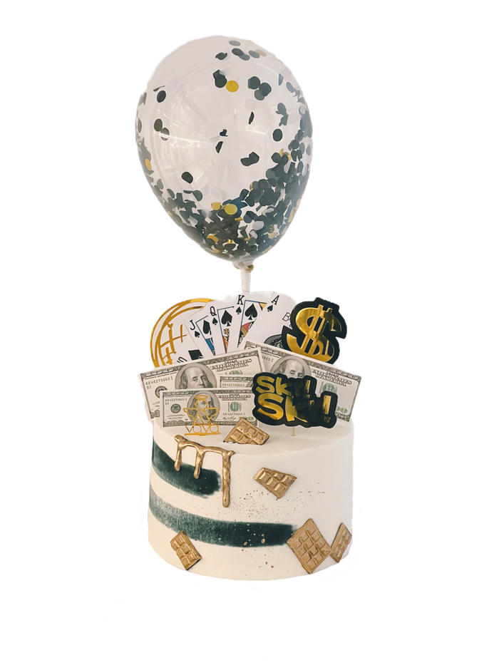 VaVa Designer Cakes Rich & Cash Celebration Cake – Taste the Sweet Side of Success